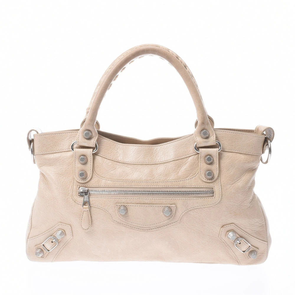 BALENCIAGA The Giant First Bag Beige Leather Handbag
